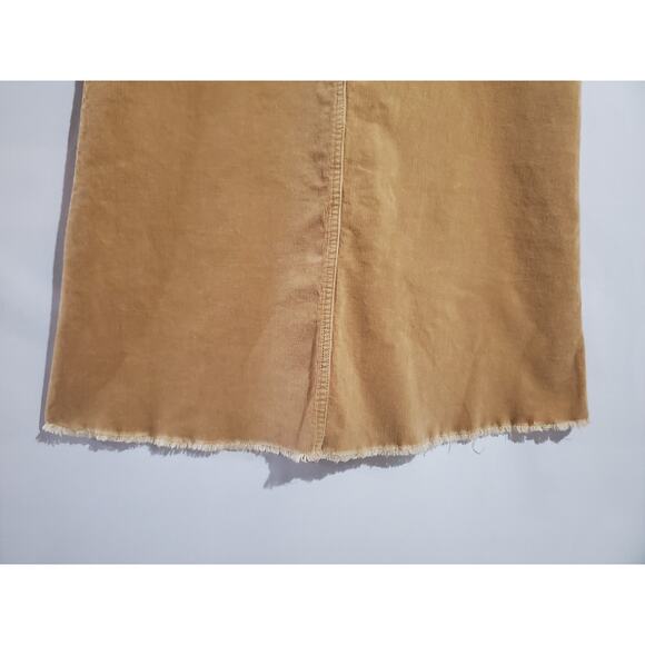 Vtg Newport News Fine Wale Corduroy Slit Raw Hem Maxi Skirt 32 XL Boho Cowgirl - Picture 4 of 10